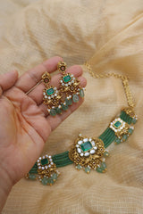 Antique Moissanite Emerald Choker