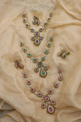 Dull Gold Oval Stones Set