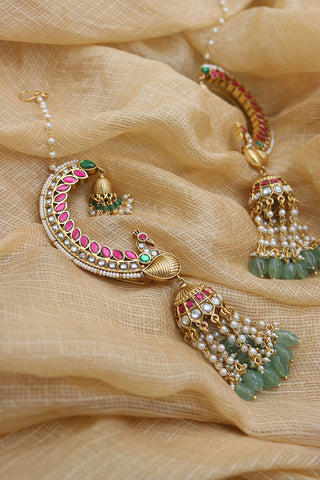 Antique Peacock Jhumka Ear Cuff