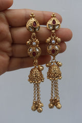 Ruby Kairi Chain Jhumkas