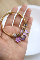 Lilac Shell Charm Bracelet