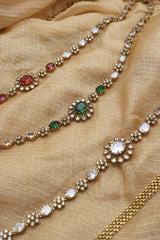 AD Dull Gold Oval Stones Belt