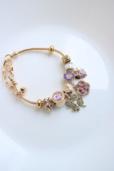Lilac Rose Charm Bracelet