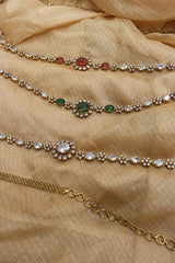 AD Dull Gold Oval Stones Belt