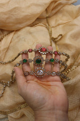 AD Dull Gold Oval Stones Belt