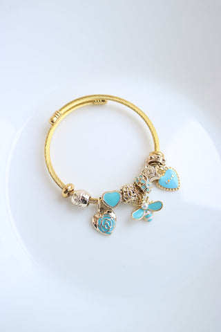 Blue Bee Charm Bracelet