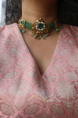 Antique Moissanite Emerald Choker