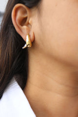 Gold Silver Front Back Earrings