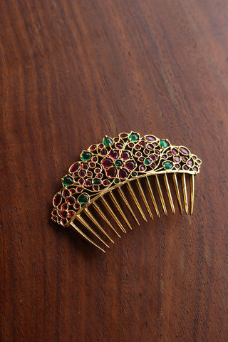 Ruby Green Comb Pin