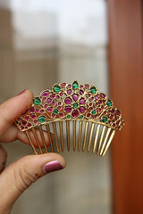 Ruby Green Comb Pin