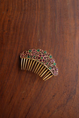 Ruby Green Comb Pin