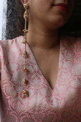 Front Back Antique Long Chain Jhumkis