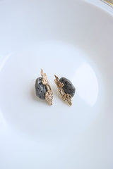 Grey Gold Stone Studs