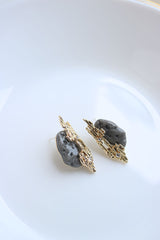 Grey Gold Stone Studs