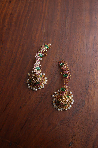 Lotus Ear Cuff Jhumkas