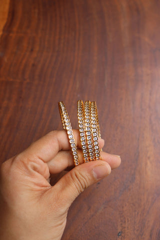 Set of 4 Hexa Stone Bangles