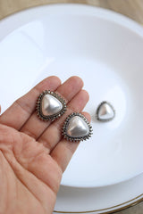 Triangle Pearl Stone Rustic Studs