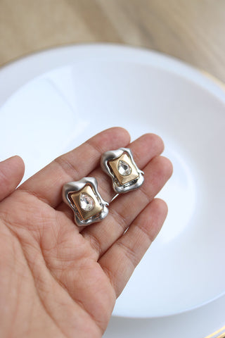 Silver Gold Stone Studs