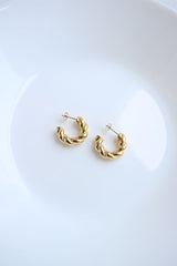 Solid Gold Twister Hoops