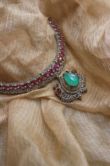 Elegant Ruby AD Pendant Set