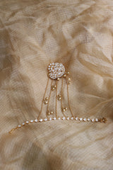 White Kundan Peacock Haathphool