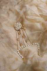 White Kundan Peacock Haathphool