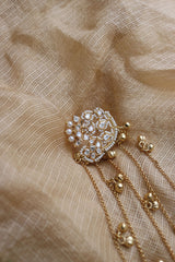 White Kundan Peacock Haathphool