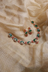 Coral Emerald Necklace