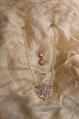 Pearl Ruby Green Pendant Set