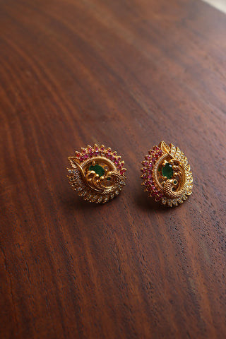 Peacock Leaf AD Studs