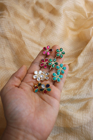 Jadau Little Flower Studs