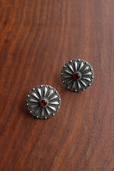 GS Rustic Ruby Studs
