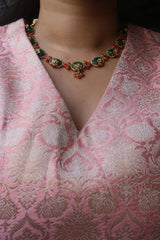 Coral Emerald Necklace