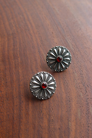 GS Rustic Ruby Studs