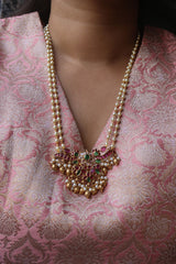 Pearl Ruby Green Pendant Set