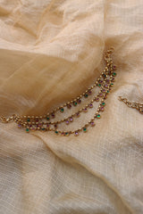 Ruby Green Circles Ear chain