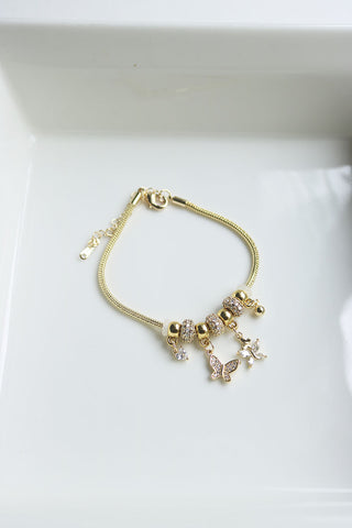 Butterfly Stone Charms Bracelet