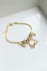 Butterfly Stone Charms Bracelet