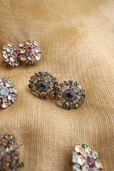 Gunmetal AD Kundan Studs