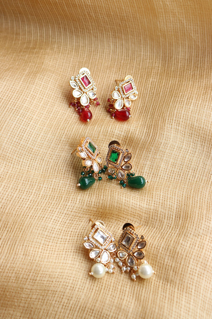 GODKI New Indian Kundan Drop Earrings For Women Wedding Miami Prong Cuban  Chain Link Cubic Zircon