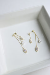 Pearl Stone Hanging Earrings