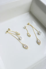 Pearl Stone Hanging Earrings