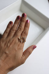 Gold Butterfly Clasp Ring