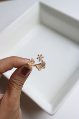 Gold Butterfly Clasp Ring
