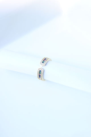 Multi Stones Open Finger Ring
