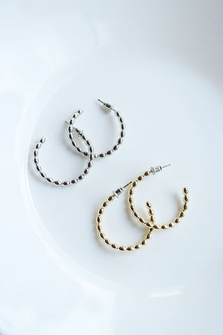 Gold Oval Curve Hoops