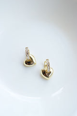 Heart Stone Hoops