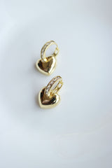 Heart Stone Hoops
