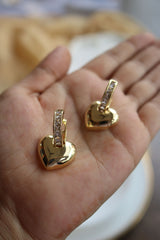 Heart Stone Hoops