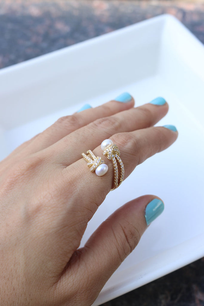 Buy Original Impon Unique White Stone Peacock Design Ring for Girls